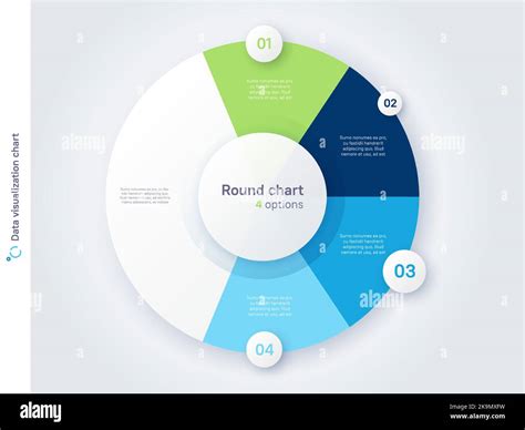 Vector Round Circle Infographic Chart Template Divided By Four Parts