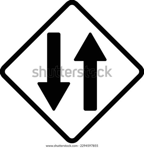Two Way Road Traffic Sign Vector Stock Vector Royalty Free 2294597855