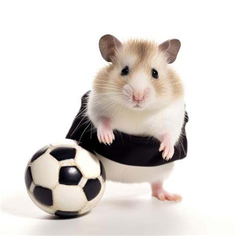 Premium Ai Image Hamster Kicking A Mini Football