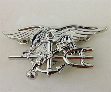 United States Navy Seals Badge Insignia Seal Trident Badge Pin Silvery