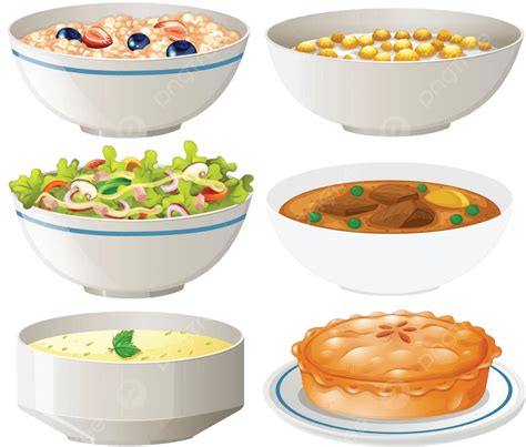 Set Of Different Dishes Clipart Graphic Image Vector Clipart Graphic