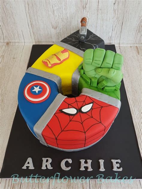 Superhero Avengers Number 6 Cake Superhero Birthday Cake Marvel