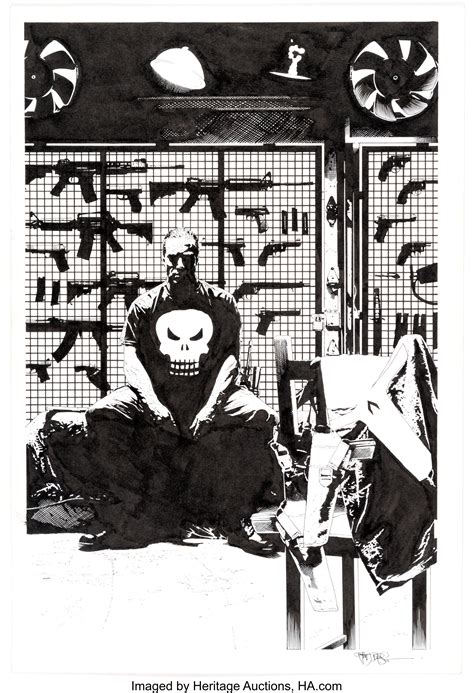Tim Bradstreet Punisher 50 Cover Original Art Marvel Comics Lot