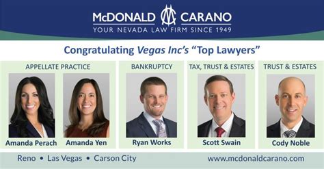 Mcdonald Carano On Linkedin 15 Las Vegas Office Attorneys Selected As Vegas Incs “top Lawyers