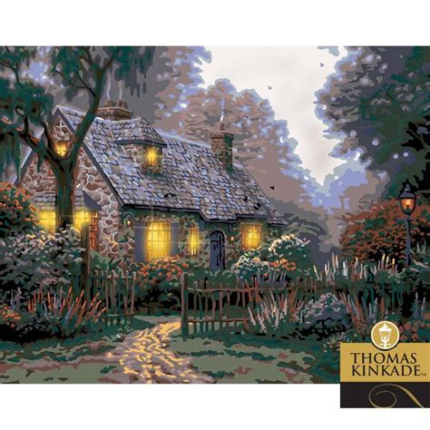Plaid® Thomas Kinkade Foxglove Cottage Paint By Number Kit Once