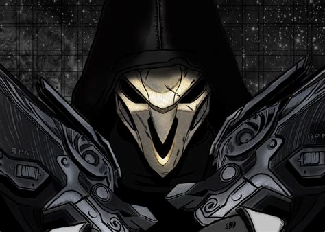 Wallpaper Black Illustration Monochrome Reaper Overwatch Blizzard