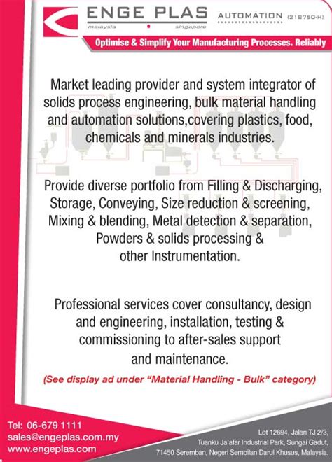 Enge Plas Automation Sdn Bhd Super Pages Directory
