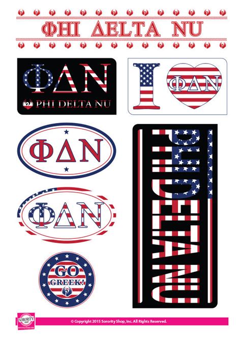 Phi Delta Nu American Stickers Sororityshop