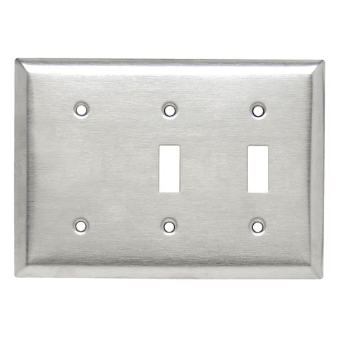 These stainless steel light switch covers provide a contemporary look compared to standard plastic models. 302 Series 3-Gang Blank/Toggle/Toggle Combination Wall ...