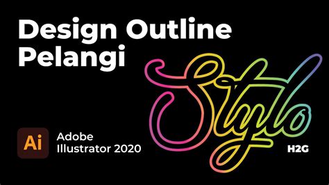 Cara Design Outline Pelangi Adobe Illustrator 2020 Youtube