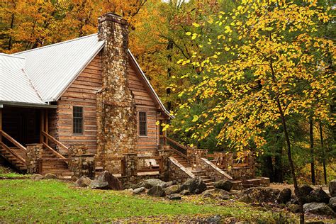 Log Cabin In Autumn Photograph By Rich Nicoloff Fine Art America