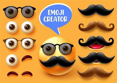 Emoji Creator Vector Set Design Emoticon 3d In Love And Happy