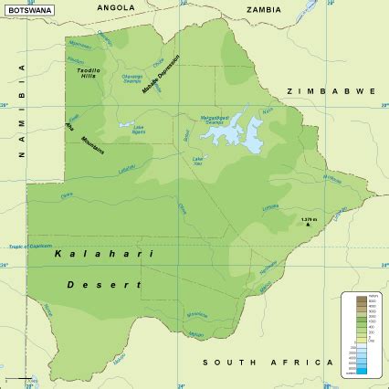 Physical Map Of Botswana Ezilon Maps Bank2home