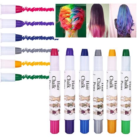 Buy 6 Colors Hair Chalk Pens Kits Hair Coloring Wax