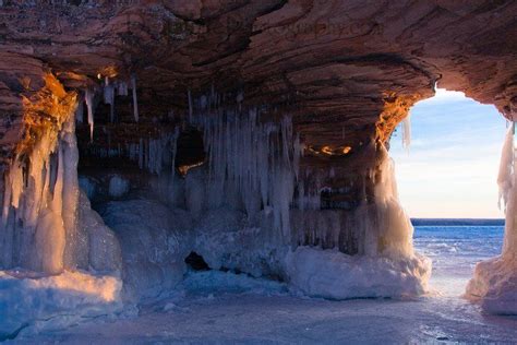 Ice Cave Lake Superior Michigan Water Minnesota Travel Water Wonders