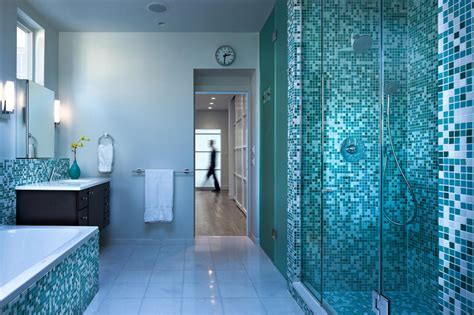 Our favorite colorful bathrooms glass tile bathroom blue. 40 vintage blue bathroom tiles ideas and pictures