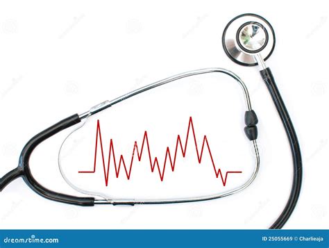 Heart Beat Graph And Stethoscope Royalty Free Stock Images Image