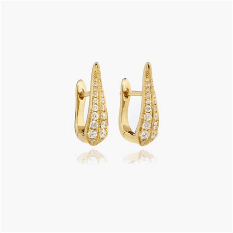 Ct Yellow Gold Diamond Hoop Earrings Annoushka Uk