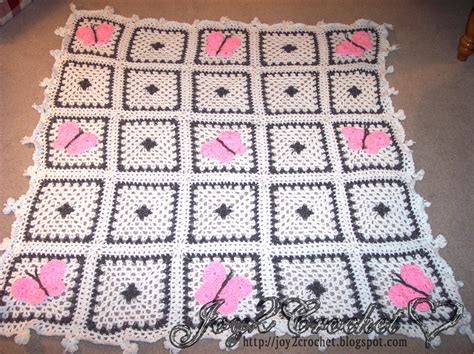 Joy 2 Crochet Ravelry Pattern Hodgepodge Butterfly Afghan