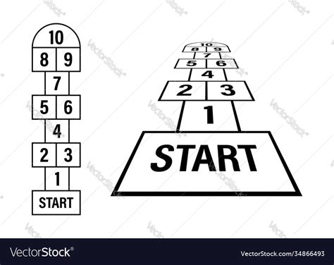Set Child Hopscotch Game Templates Royalty Free Vector Image