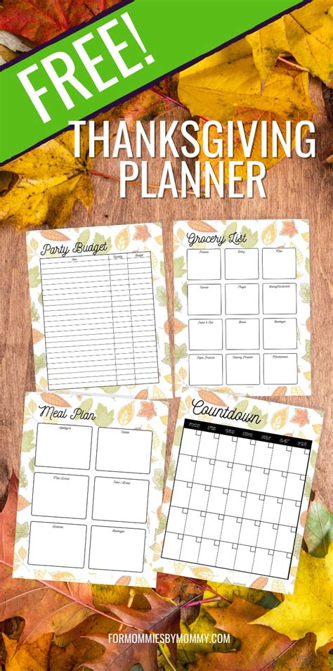 Free Thanksgiving Planner Printable For Mommies By Mommy