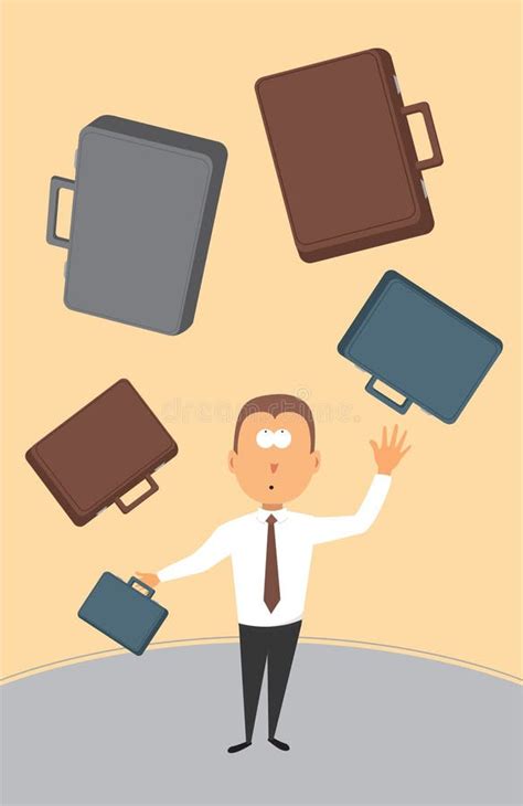 Multitasking Businessman With Multiple Arms Stock Illustration