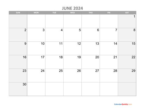 June 2024 Calendar With Holidays Printable Calendar