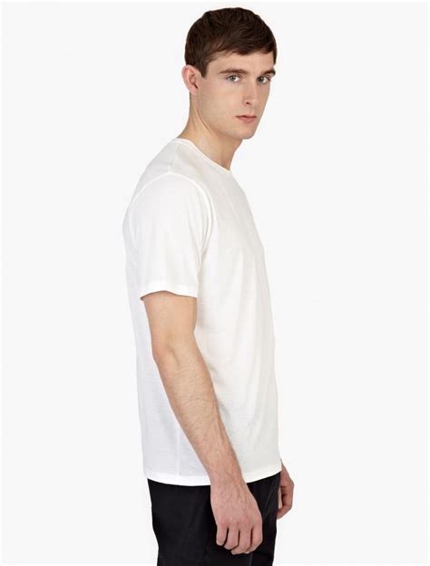 Ami White Silk Blend T Shirt In White For Men Lyst