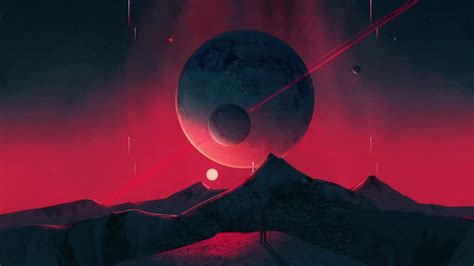 Night Sky Red Planet Live Wallpaper Wallpaperwaifu