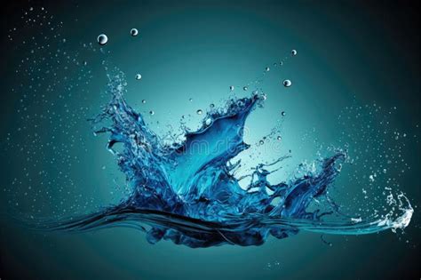 Splash Blue Water Transparent Isolated Background Stock Illustration