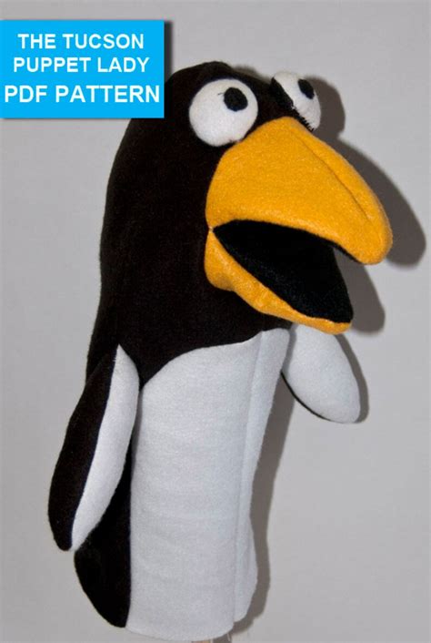 Penguin Hand Puppet Pattern With Movable Mouth Etsy