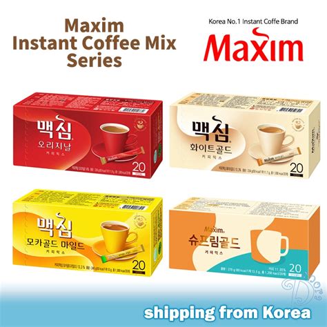 Maxim Korean Instant Coffee Mix Original Mocha Mild White Gold