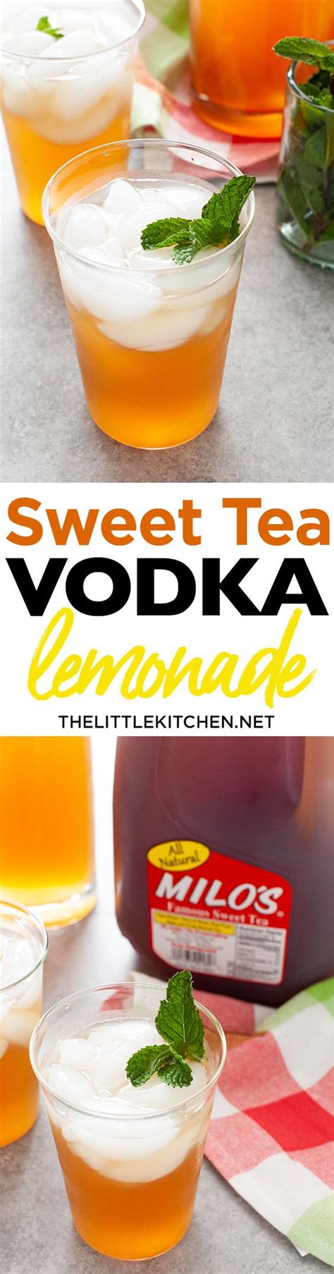 Basil vodka lemonade {cocktail or mocktail}. Sweet Tea with Vodka and Lemonade made with @DrinkMilos! It's only three ingredients plus ice ...