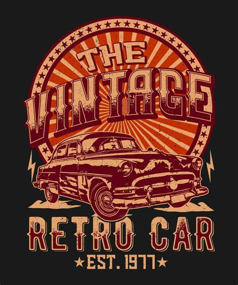 Car Vintage Retro Vector Classic T Shirt Design 25410501 Vector Art At