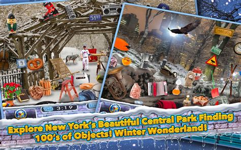 Hidden Objects Central Park Winter New York City Holiday Snow Gardens