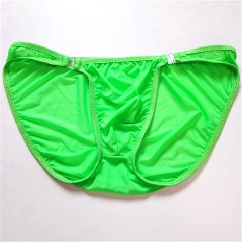 Buckle Bulges Underwear Briefs Sexy U Convex Silk Panties For Lovers