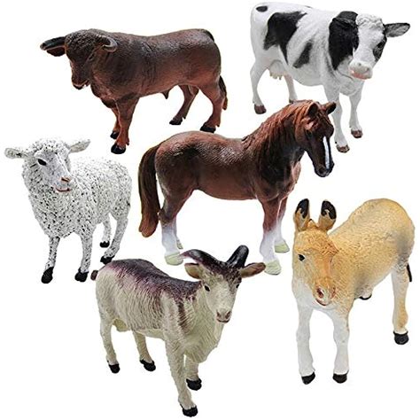 6 Piece Farm Animal Models Toy Set Realistic Animals Action Figure