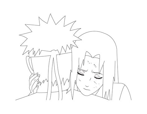 Sakura Hugging Naruto Line Art By Soratheavatar On Deviantart