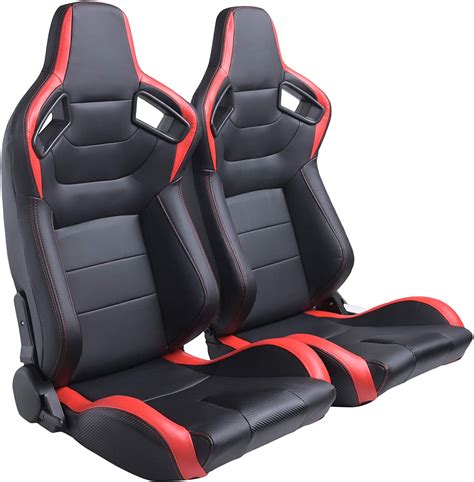 Amazon Com Racing Seats Pair Of Pvc Leather Racing Bucket Seats With