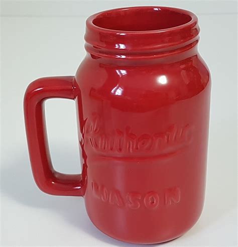 Fun N Trendy Authentic Mason Jar Coffee Mug In Red Find Me On Ebay Masonjars Mugs Red