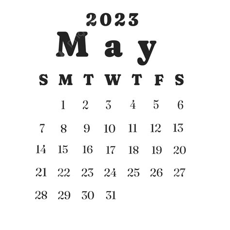 Plantilla De Calendario De Mayo De 2023 Png Mayo 2023 Calendario