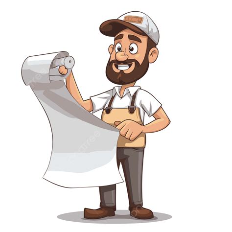 Paper Passer Vector Sticker Clipart Cartoon Character With A Beard