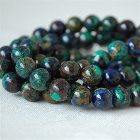 High Quality Grade A Natural Azurite Semi Precious Gemstone Round Beads