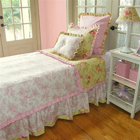 Pink Toile Bedding Set Luxury Boutique French Pink White Toile