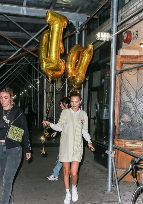 Bella Hadid Holding Gigi Balloons While Celebrating Her Sister Gigis