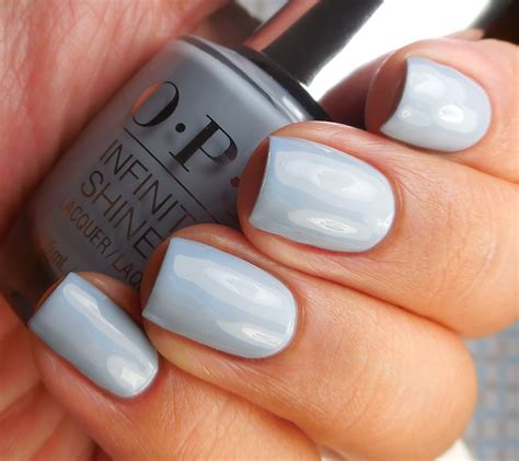 opi reach for the sky a dusty blue grey creme nail polish from the opi infinite shine
