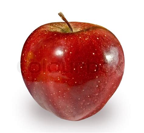 En Rød æble Isoleret På Hvid Baggrund Stock Foto Colourbox