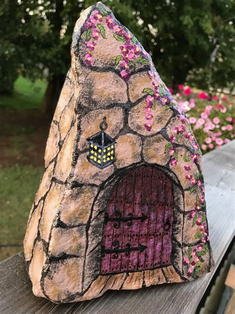 Garden Fairy Door Stone Painting Painted Rocks Diy Rock Crafts