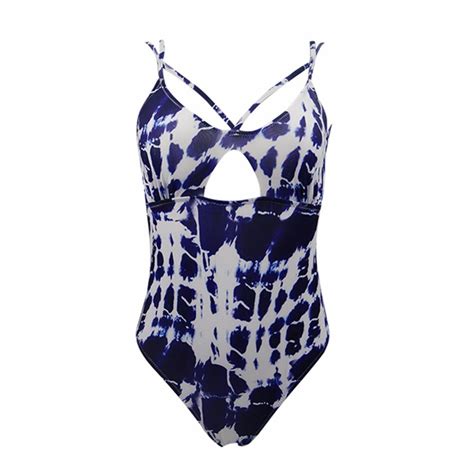 2018 backless print sexy one piece swimsuit monokini swimwear women swimming suit bandage
