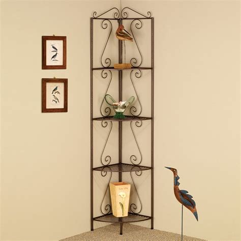 Tall tubular metal bookcase shelves with reclaimed wooden shelves. Coaster Fine Furniture Copper Metal 4-Shelf Corner ...